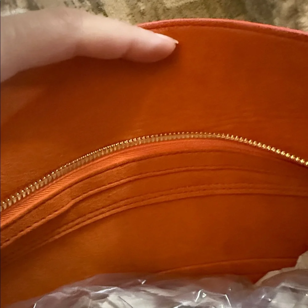 MCM Orange Leather Women's Bag midsized luxury high end statement‎ piece upscale